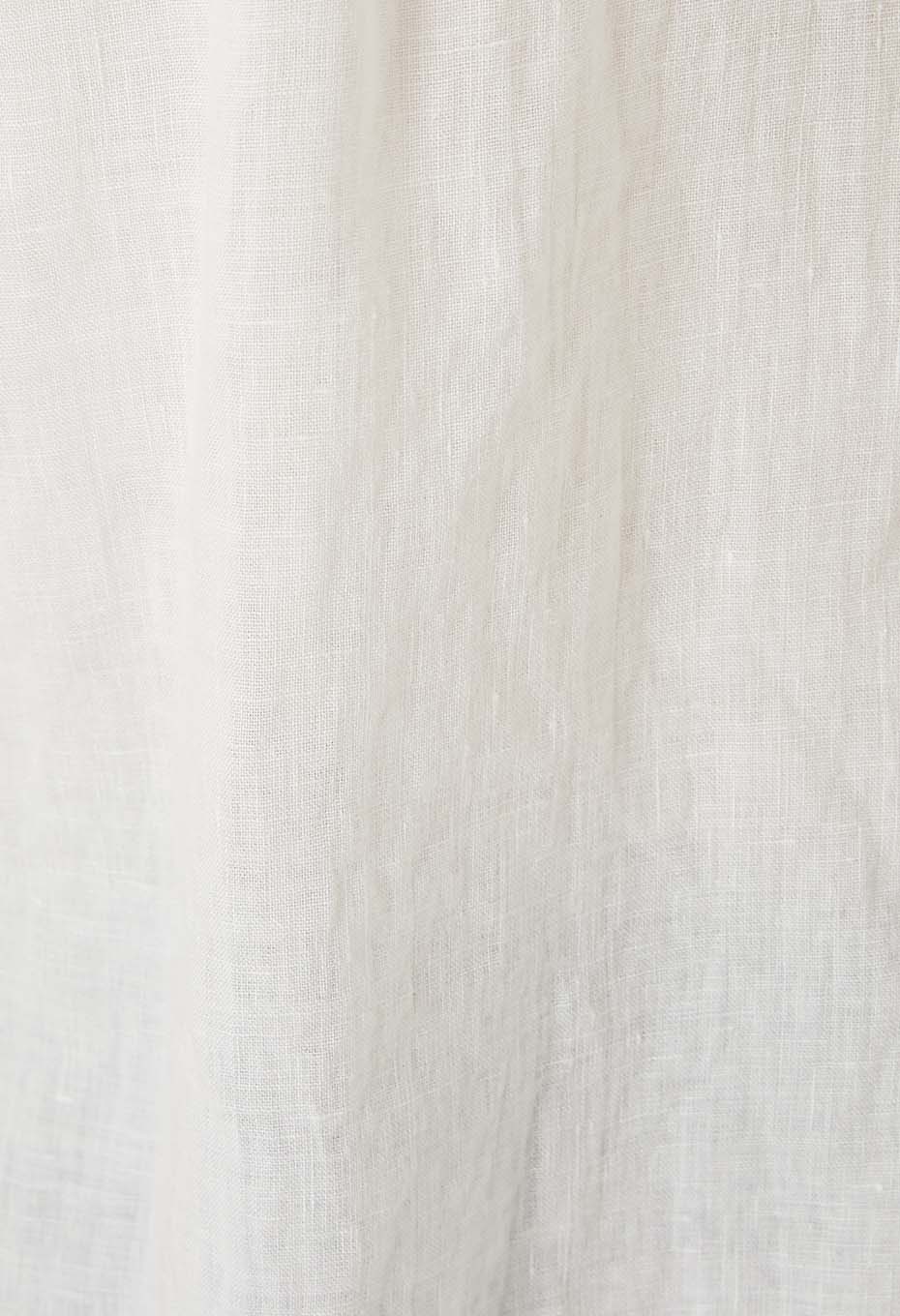 リネン スタンドカラー ロングスリーブシャツ - WHITE