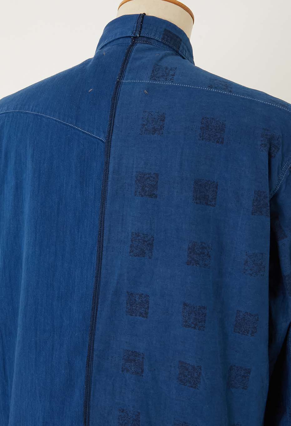 JAPAN DORAKU REWORK テンネンホンアイ スプリットシャツ - INDIGO