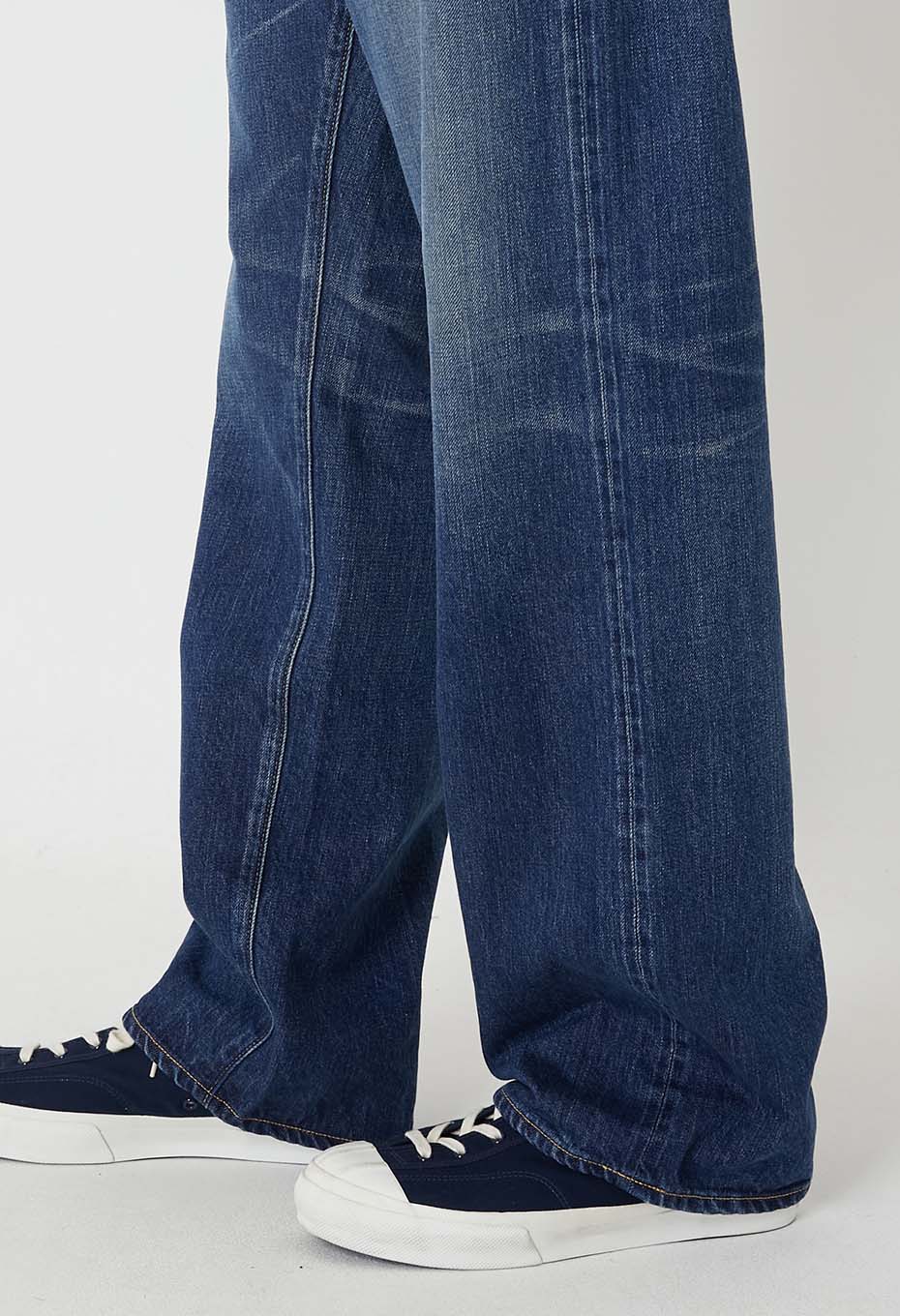 PP06 スーピマセルビッチ デニム DARK USED WASH ワイドジーンズ - INDIGO