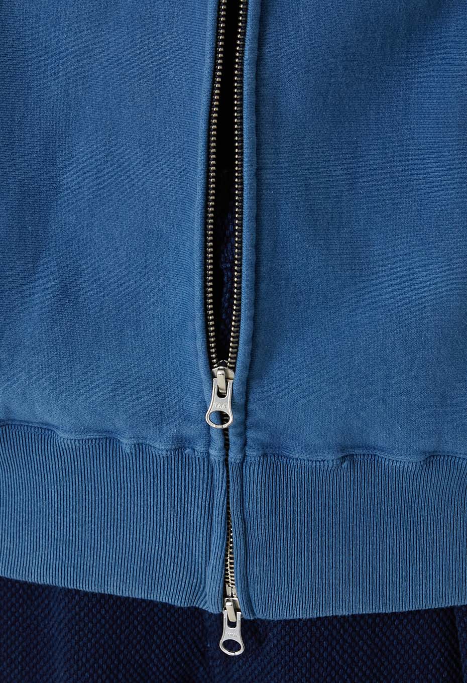 オーガニックウラケ テゾメ スウェットジップフーディ ユニセックス - BLUE