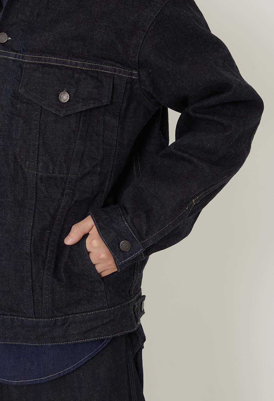 JK01 セルビッチデニム 3rdタイプ トラッカージャケット - INDIGO