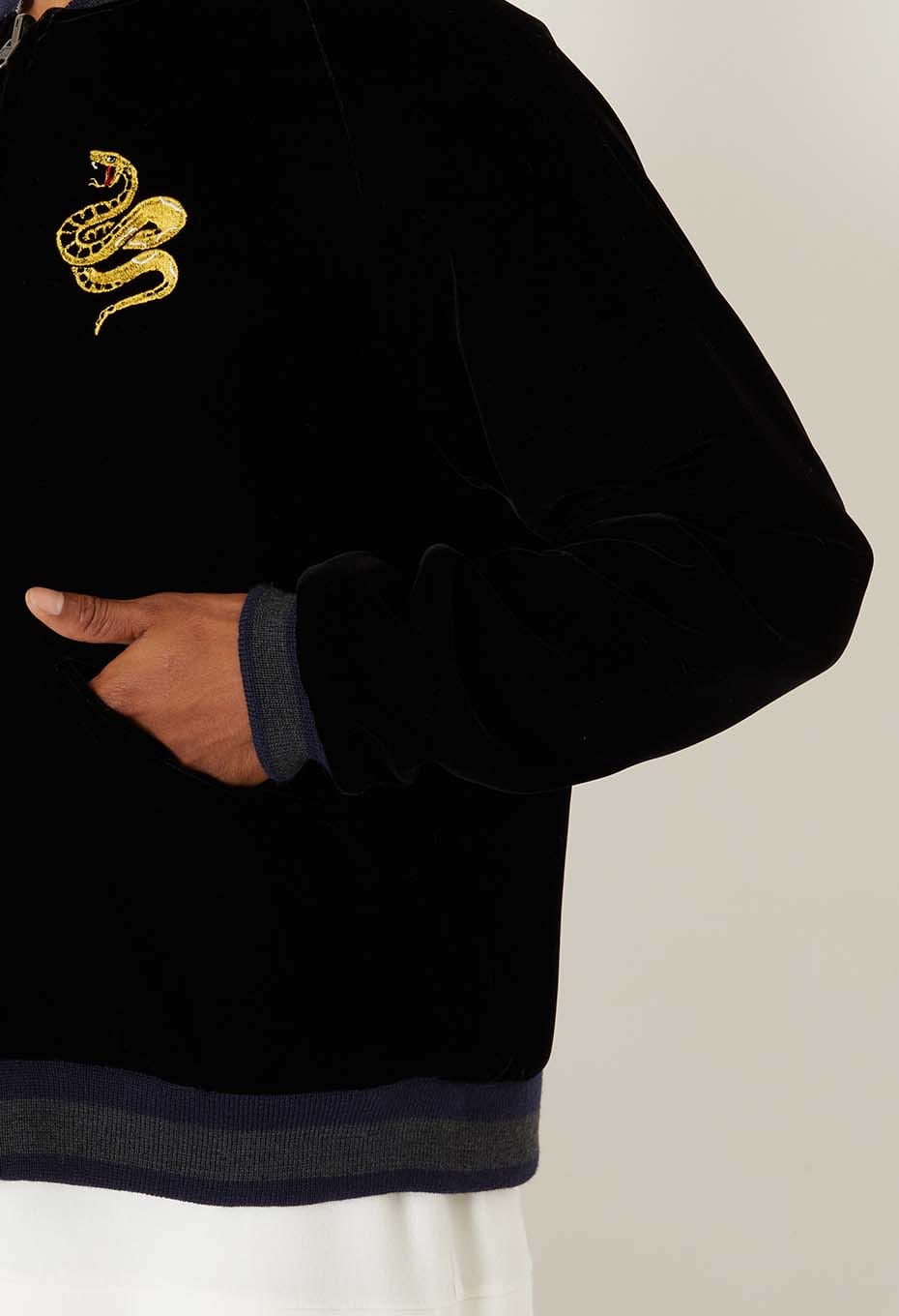 トラニフジ リバーシブルスカジャン - BLACK