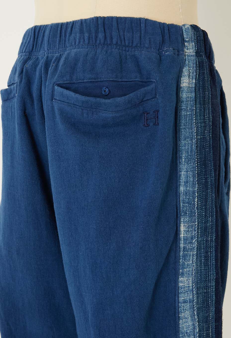 JAPAN DORAKU REWORK テンネンホンアイ スウェット トラックパンツ - INDIGO