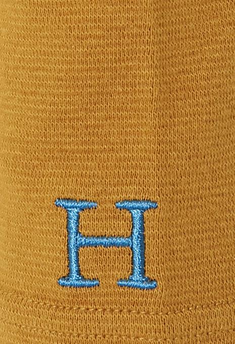 ストレッチフライス Vネックロングスリーブ Tシャツ - CAMEL