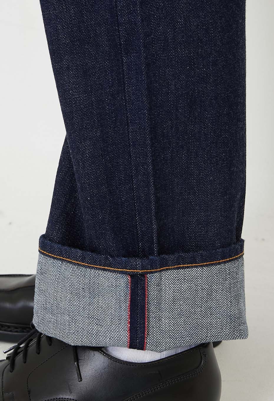 PP02 MODスーピマ セルビッチデニム ストレートジーンズ - INDIGO