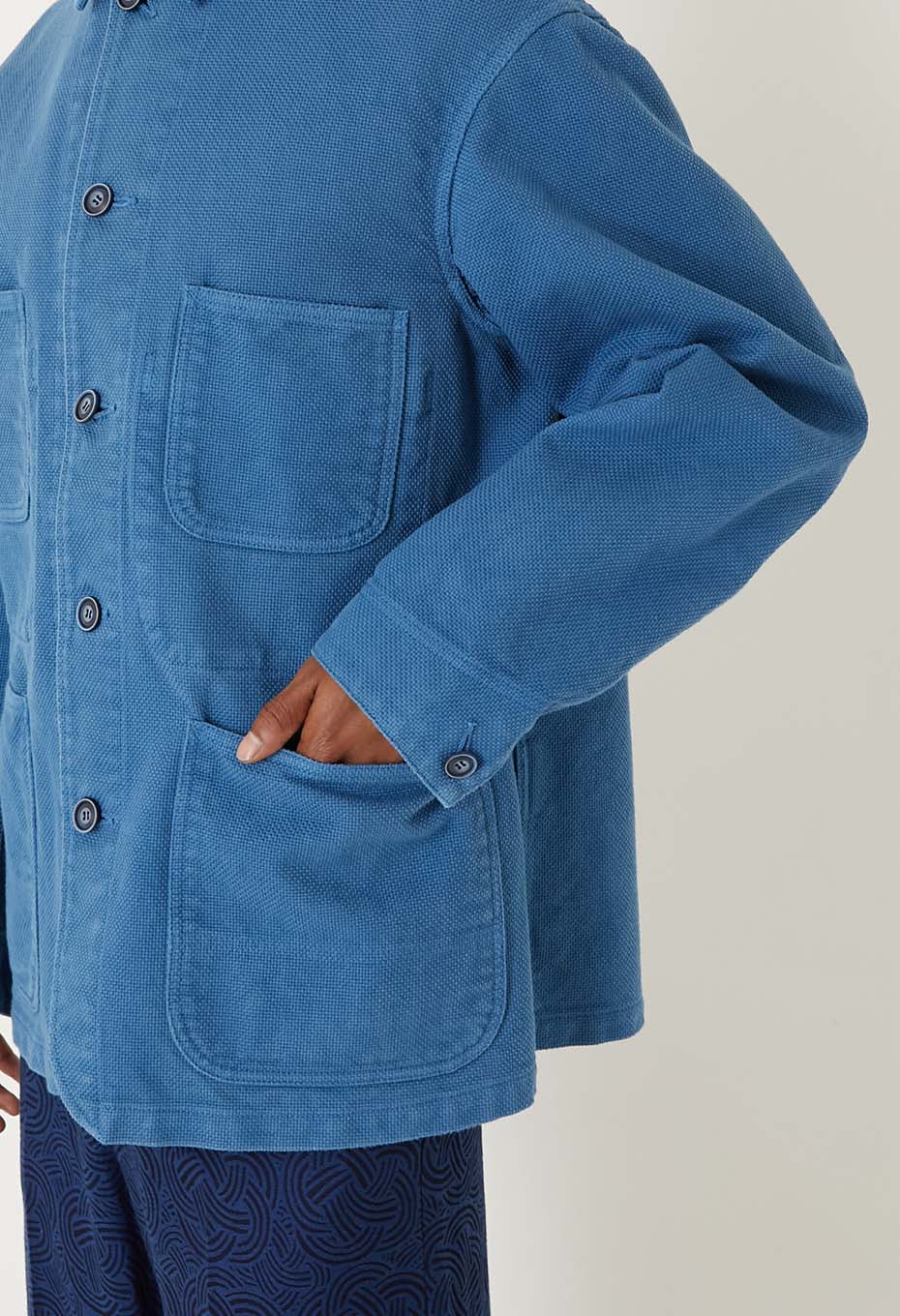 ブルーインディゴサシコ カバーオール - INDIGO