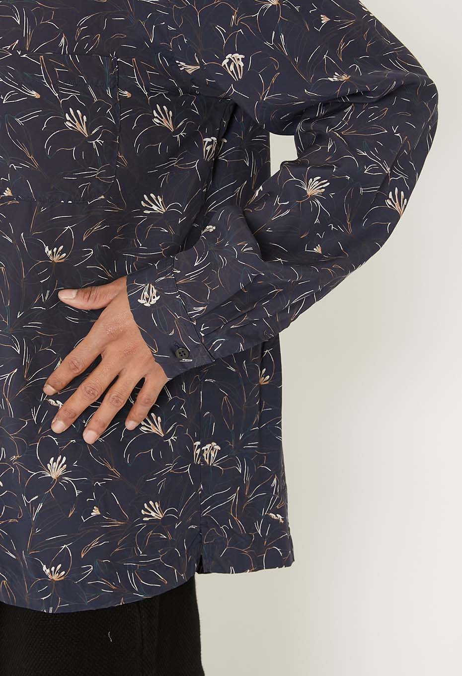 レーヨンエットカサブランカ ロングスリーブシャツ - DARK NAVY
