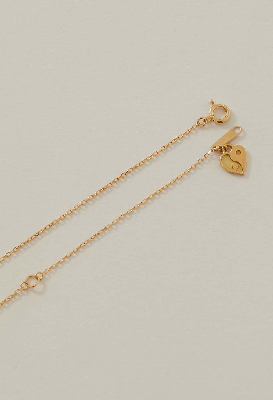ハートインヤンK18ネックレス - GOLD