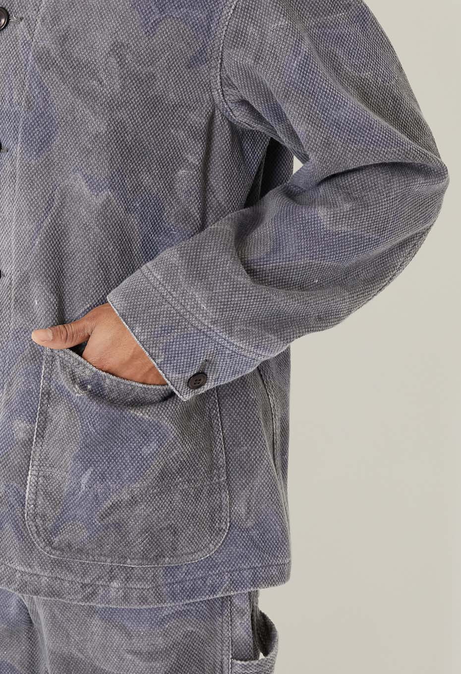 Kotsubusashiko Suminagashi Coverall - DARK NAVY