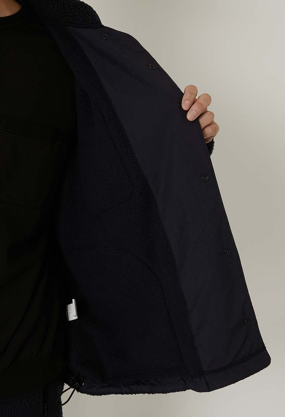 Polartec フリース スタンドカラー ジャケット ユニセックス - NAVY
