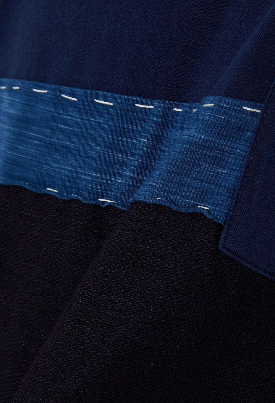 Indigo Tezome patchwork T-shirt - INDIGO