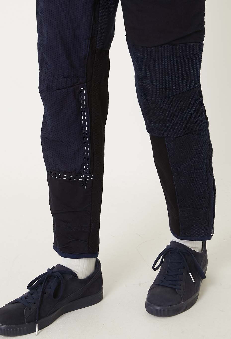 Woven Pure Indigo Sashiko Nenrin Nora Pants - INDIGO