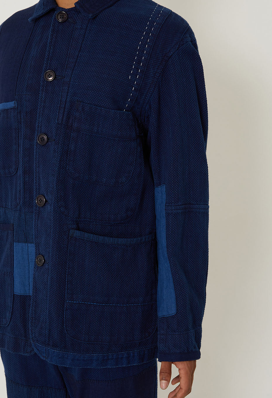 Kasezome Sashiko Nenrin Coverall - INDIGO