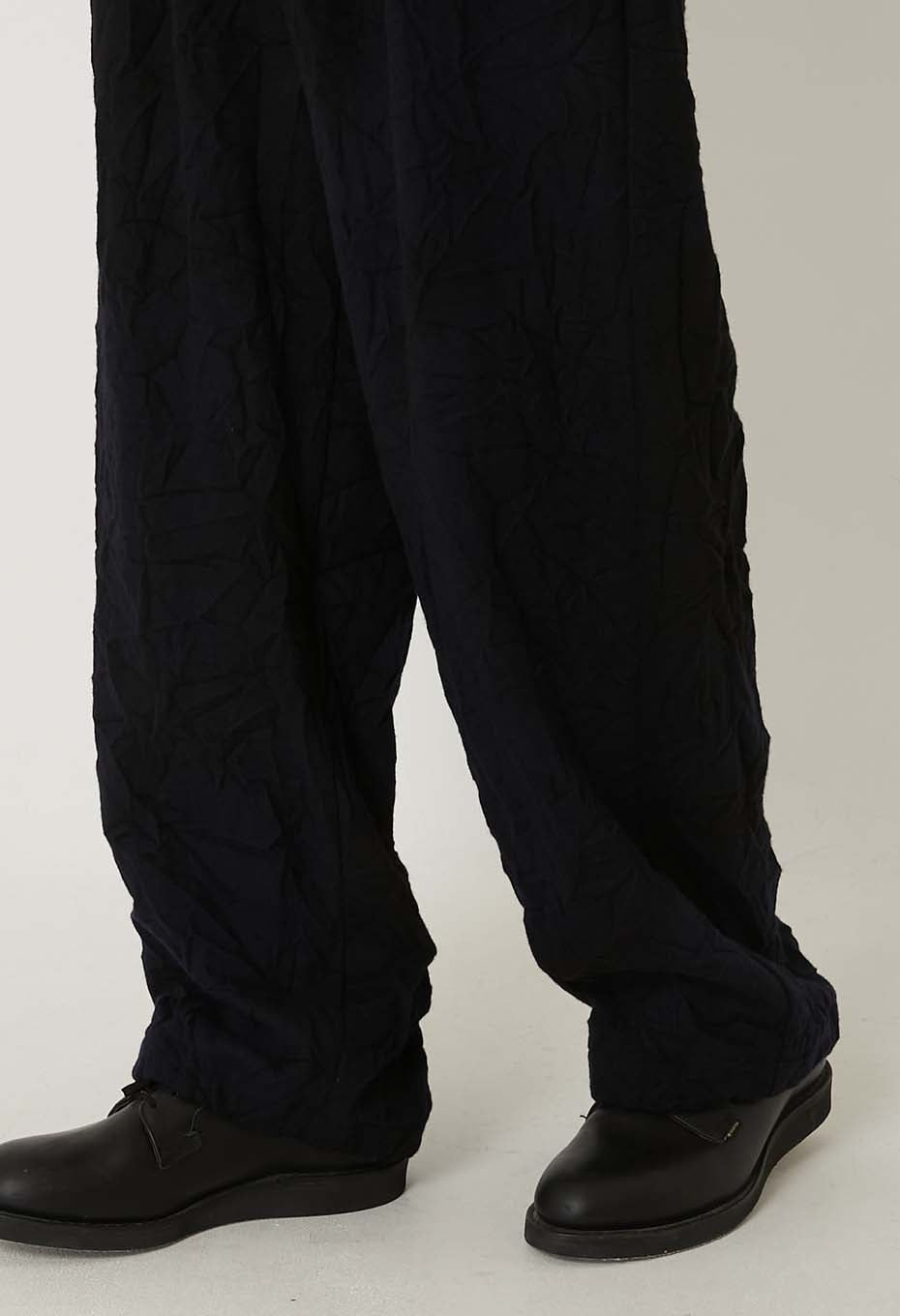 Murasome wool draw pants - DARK NAVY