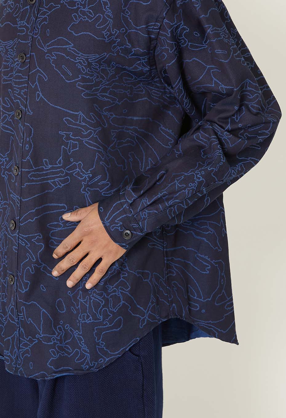 インディゴクモジャカード ロングスリーブシャツ - INDIGO