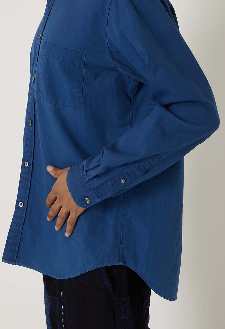 ファインオックス インディゴテゾメ ボタンダウン ロングスリーブシャツ - INDIGO