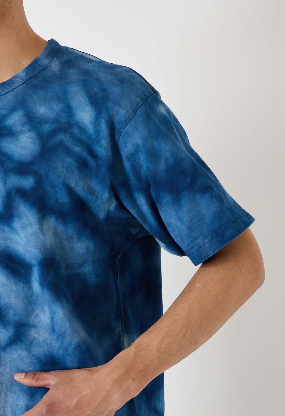 オーガニックコットン テシボリ バッセン ショートスリーブＴシャツ - INDIGO