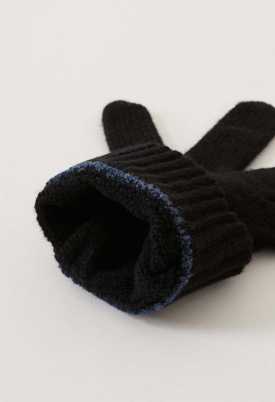 Recycled cashmere ubiquitous gloves - BLACK