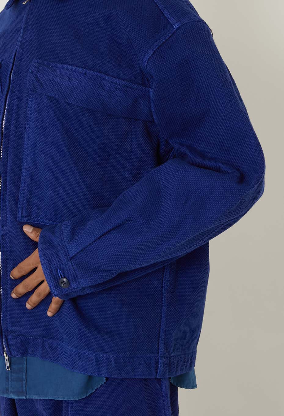 ブルーインディゴサシコ テゾメジップアップジャケット - INDIGO