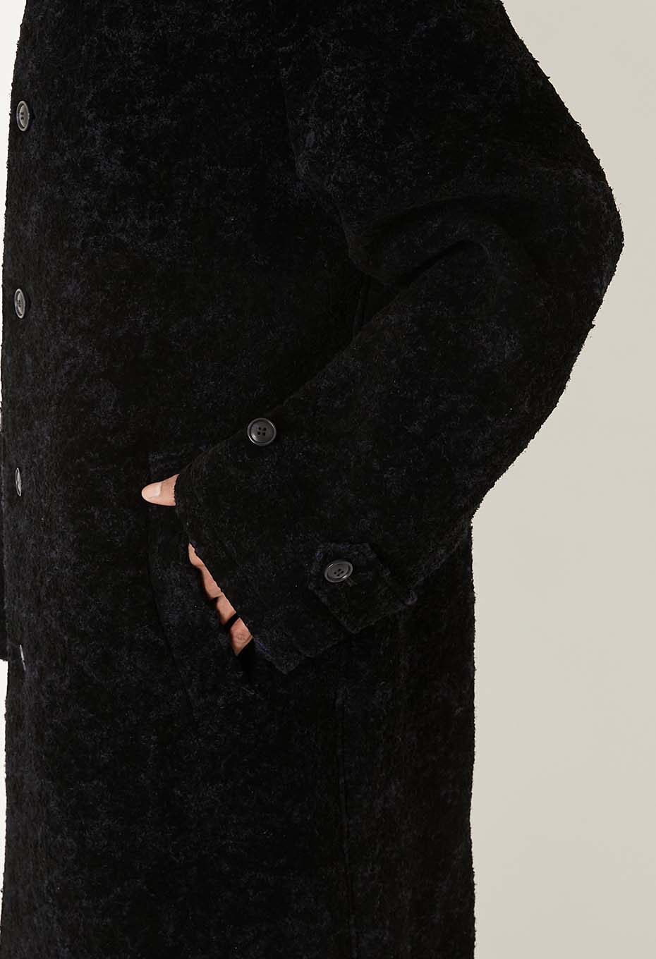 ループヤーンフロッキー バルマカンコート - DARK NAVY