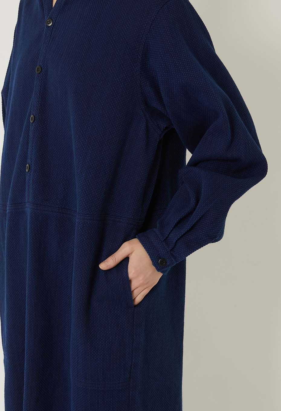 Kasezome Sashiko Smock dress - INDIGO