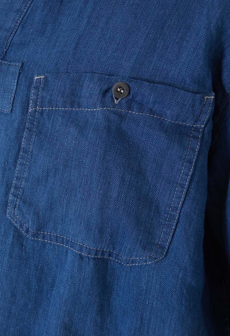 インディゴリネン ハイカウントツイルスキッパーシャツ - INDIGO