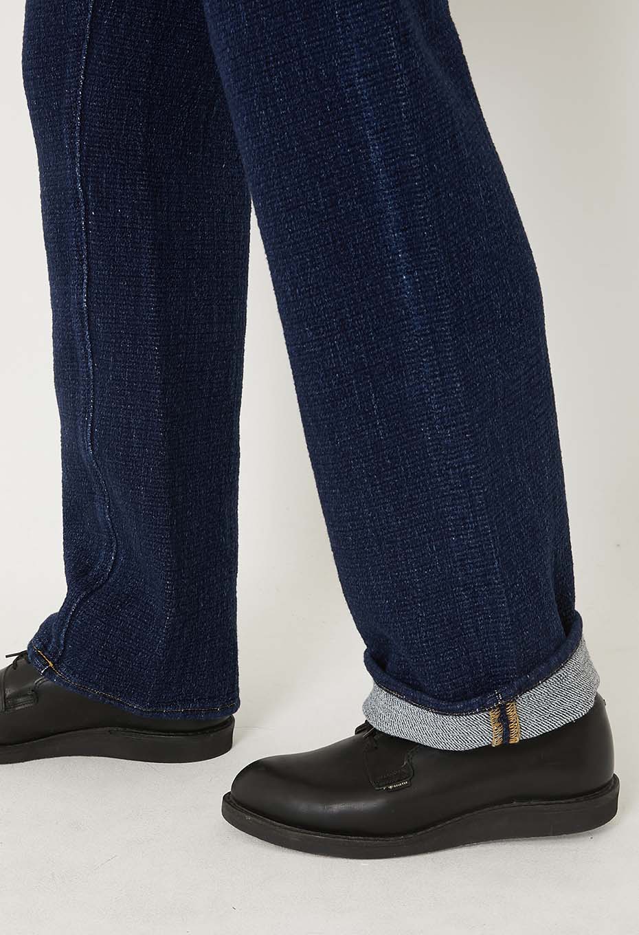 Flow jacquard denim jeans - INDIGO