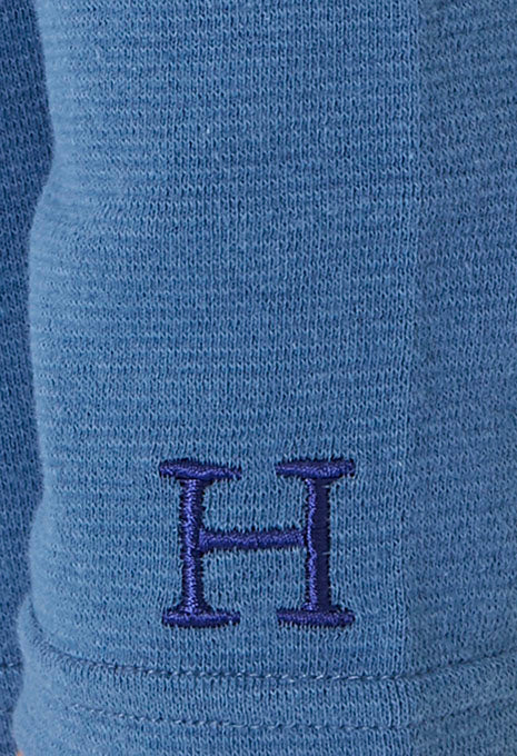 ストレッチフライス Vネックロングスリーブ Tシャツ - BLUE