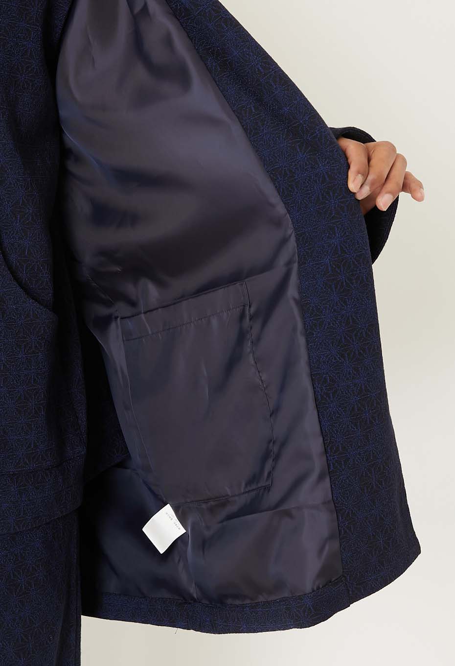 ウールニットジャカード ジャパンハオリ - NAVY