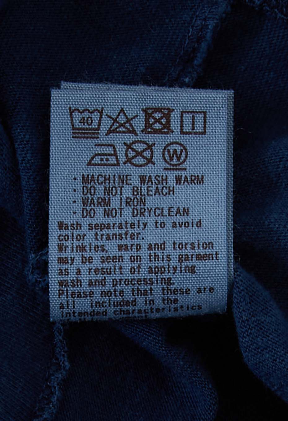 Clear appearance Bassenback print indigo T-shirt - INDIGO