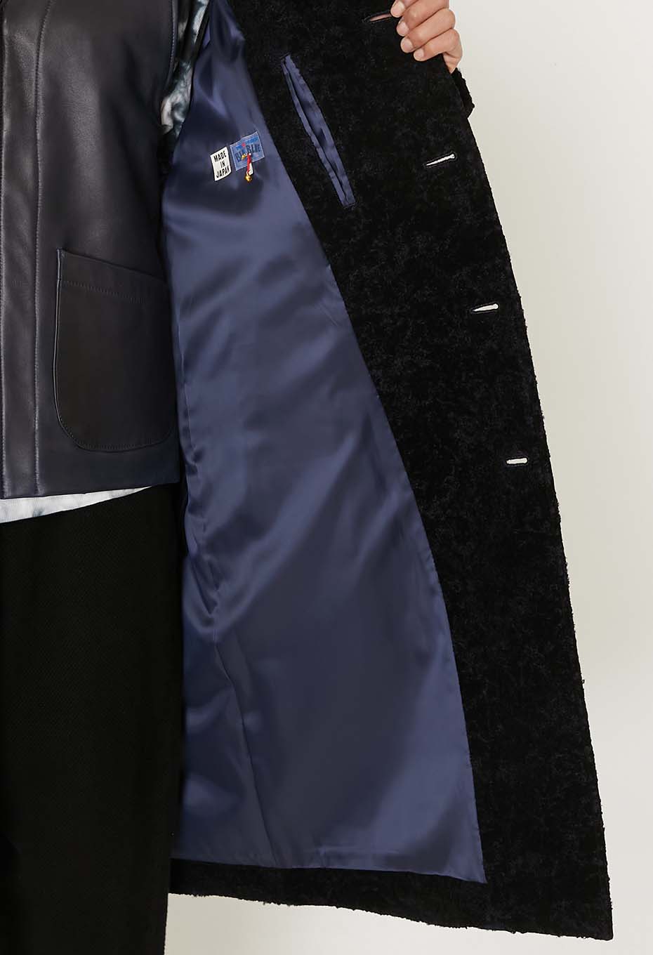 ループヤーンフロッキー バルマカンコート - DARK NAVY