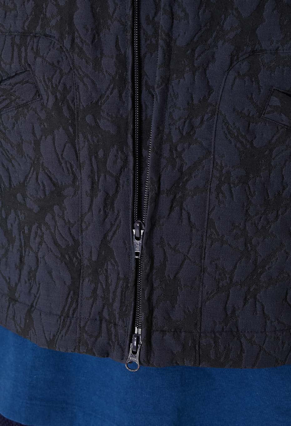 Glass jacquard zip-up jacket - DARK NAVY