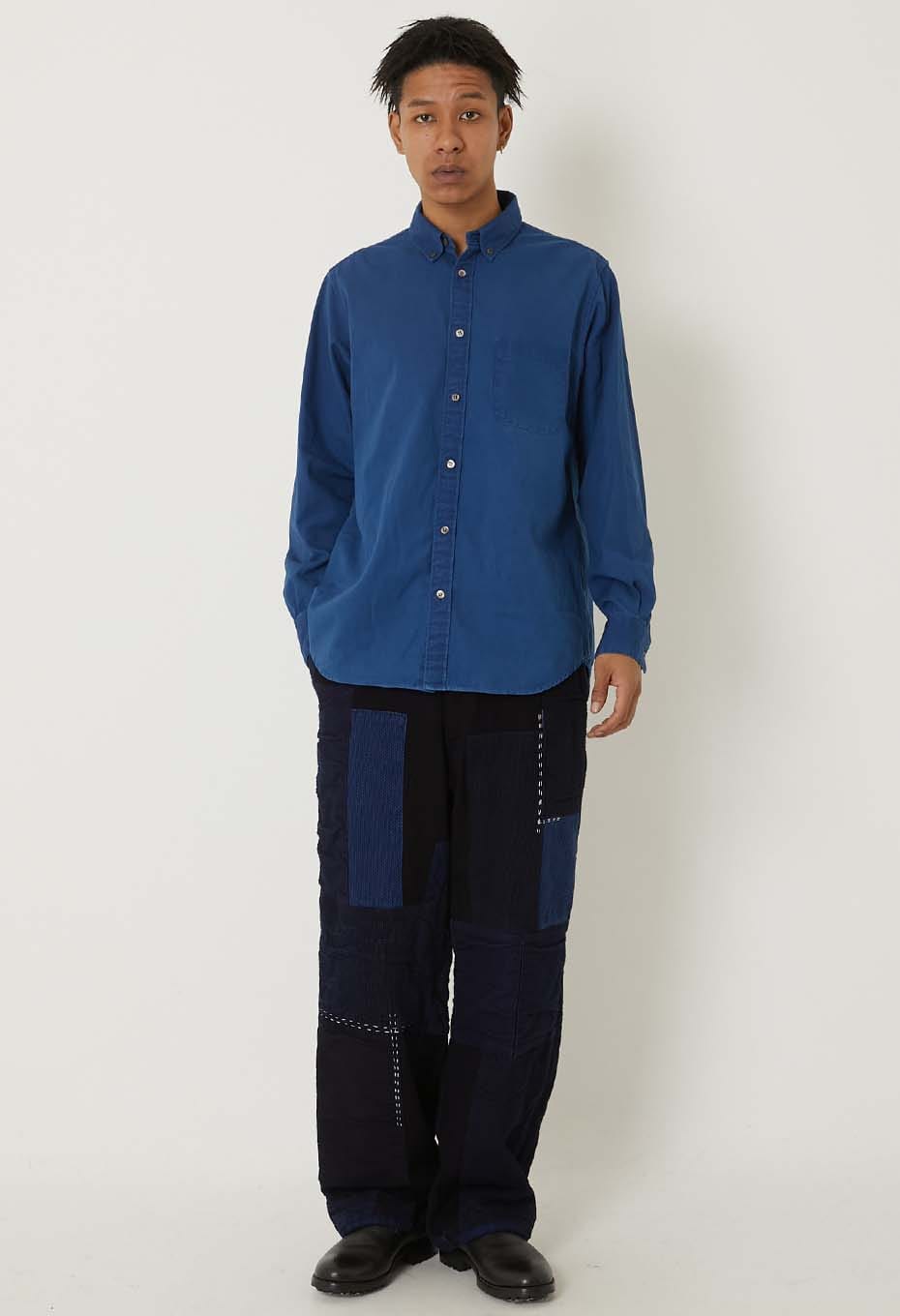 ファインオックス インディゴテゾメ ボタンダウン ロングスリーブシャツ - INDIGO