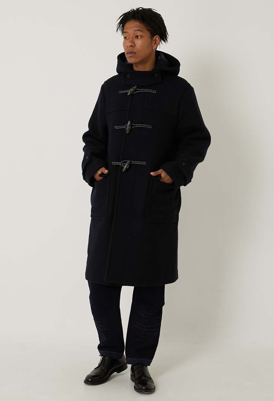 Dobby Melton Duffle Coat Unisex - DARK NAVY