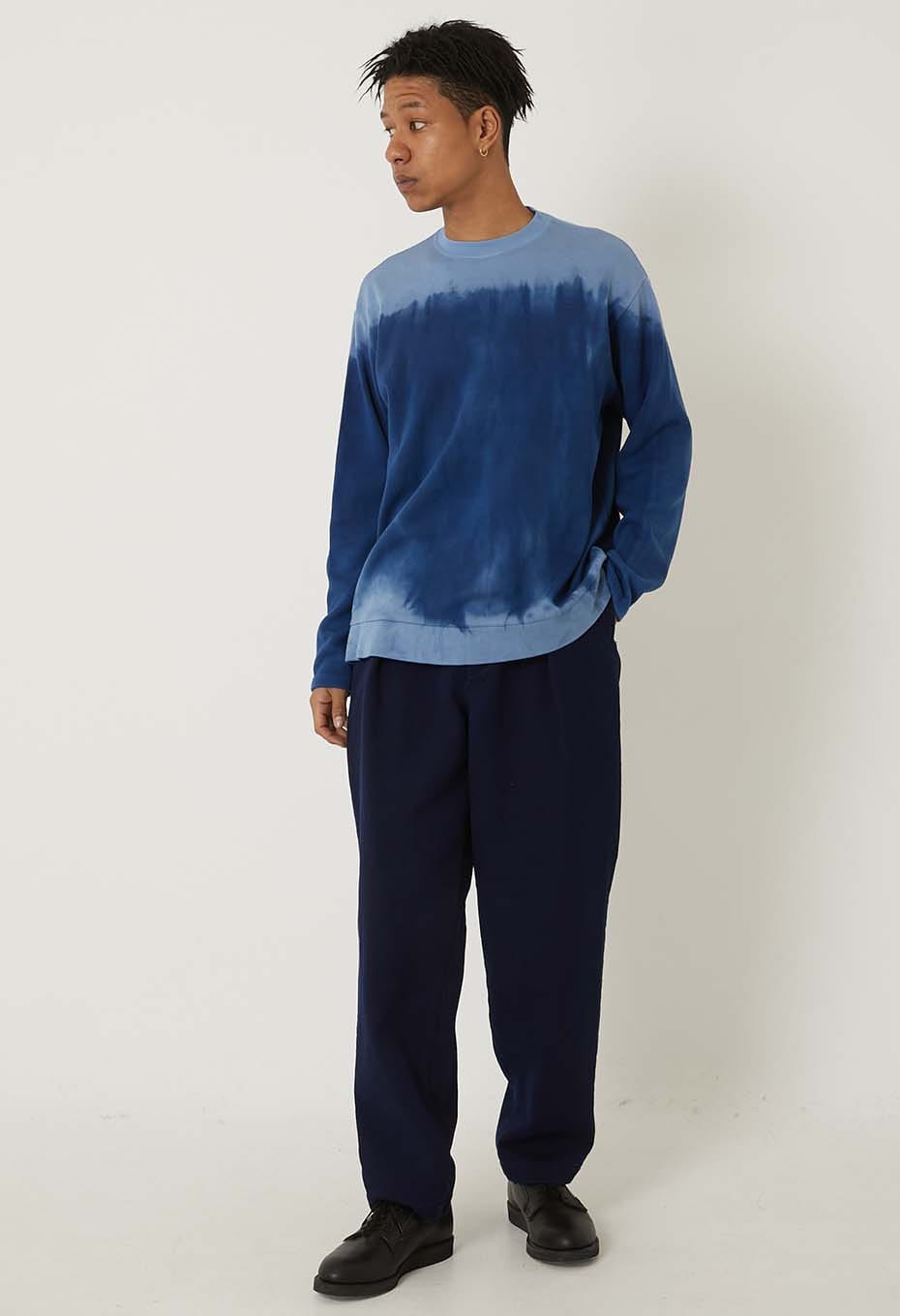 エイトロックスムース インディゴムラゾメ ロングスリーブTシャツ - BLUE