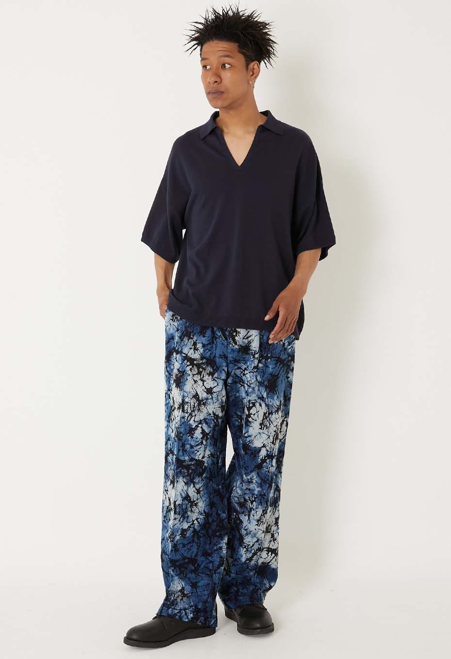 オーガニックカミイトコットン ポロネックプルオーバー - NAVY
