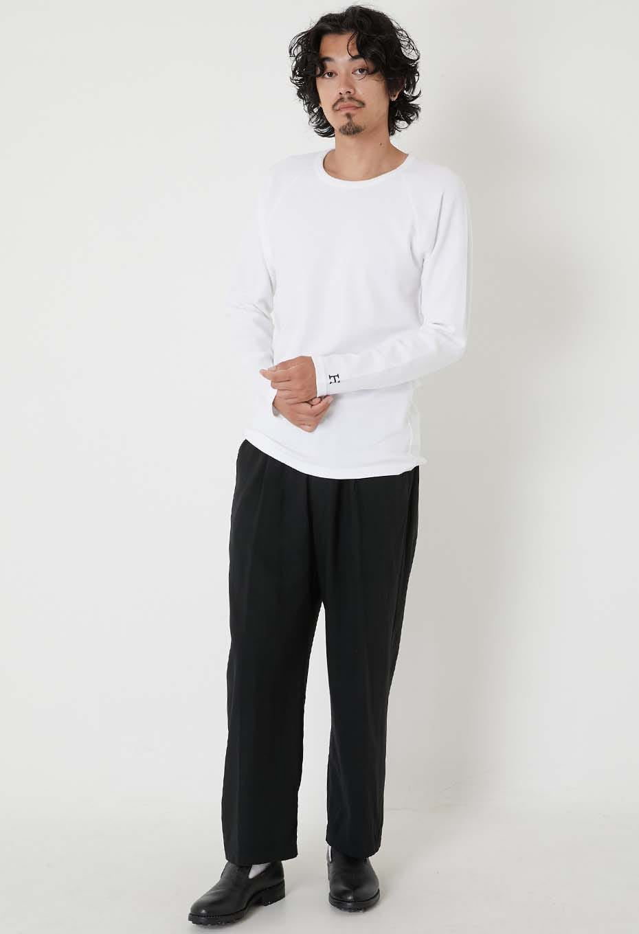 ストレッチフライス ロングスリーブ Tシャツ - WHITE