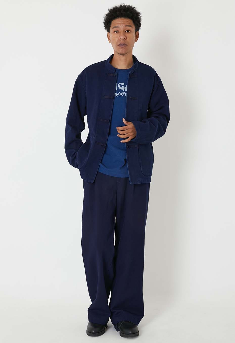 Woven Pure Indigo Oriental Jacket - INDIGO