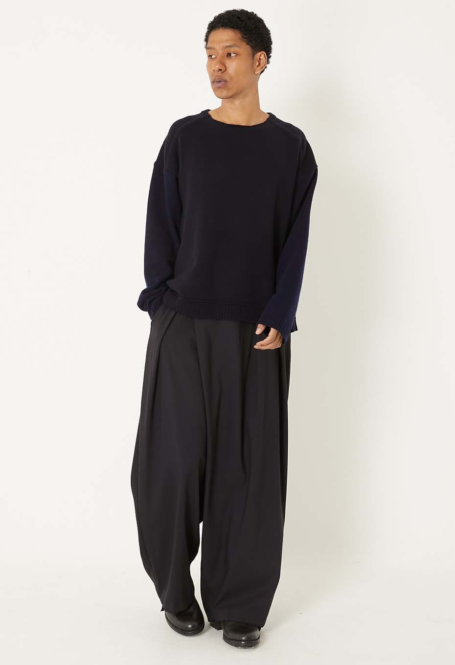 ヤクカシミア プルオーバークルーニット - DARK NAVY