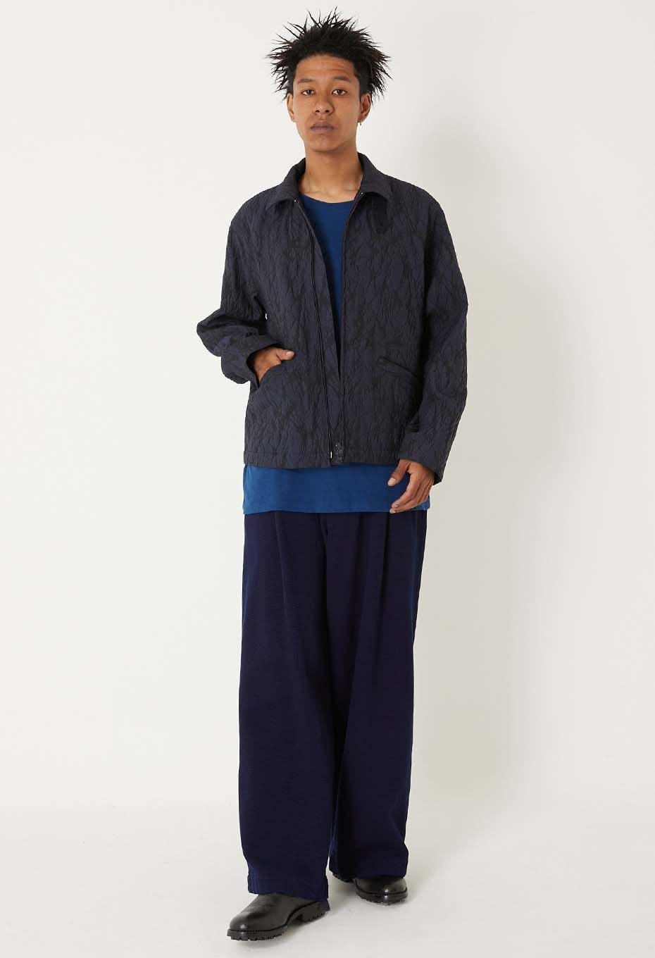 Glass jacquard zip-up jacket - DARK NAVY
