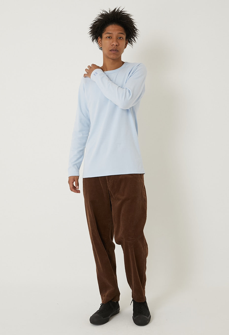 ストレッチフライス ロングスリーブ Tシャツ - LIGHT BLUE