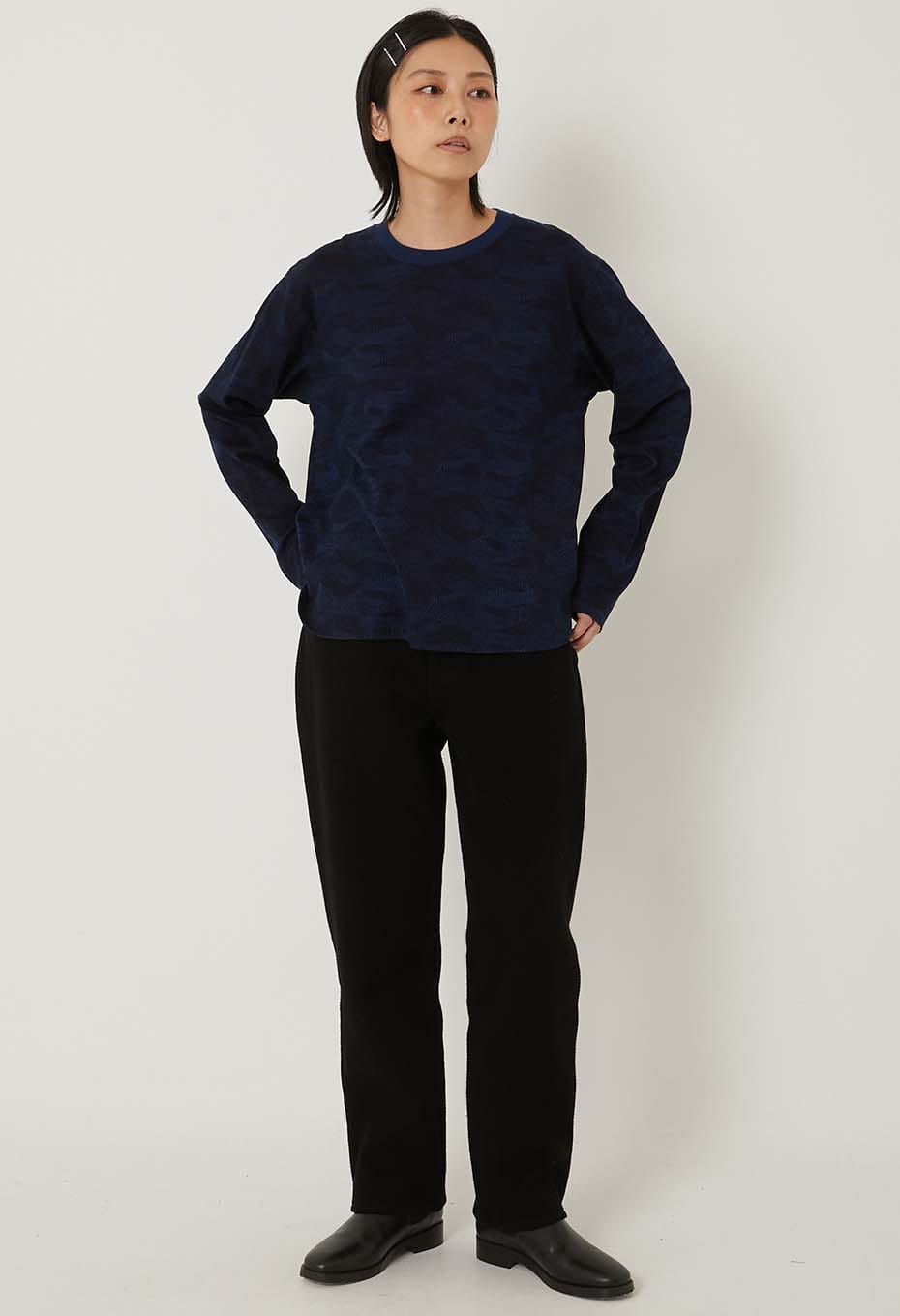 Nijuorisashiko Dark Black 5 Pocket Pants Women's - BLACK