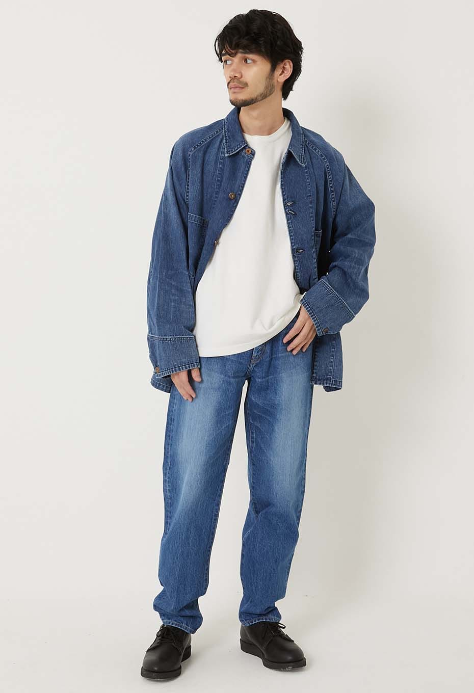 PP03 MOD Supima Selvage Denim FADE Wide Tapered Jeans - BLUE