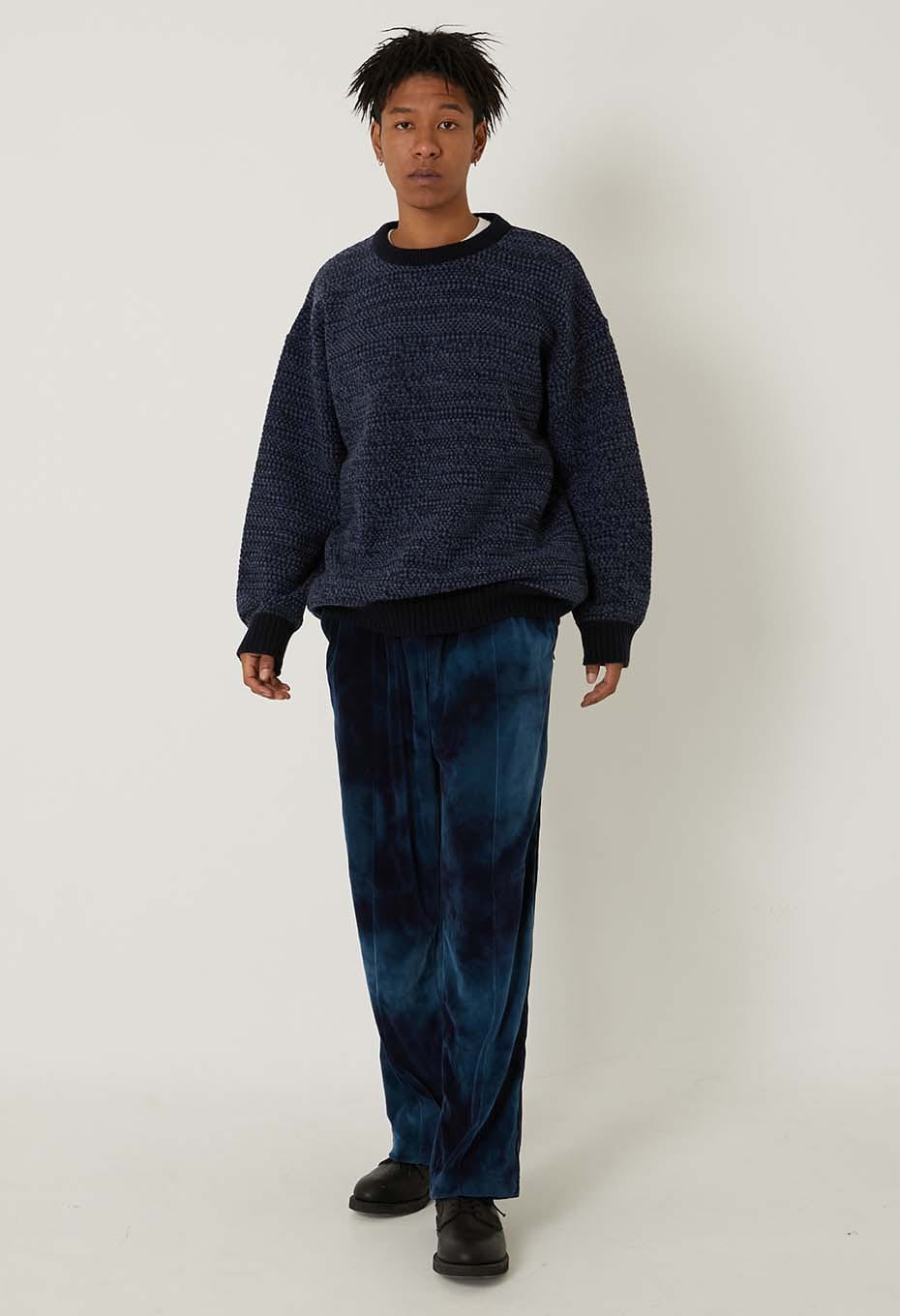 マチアカリ カノコニット クルーネック セーター - NAVY