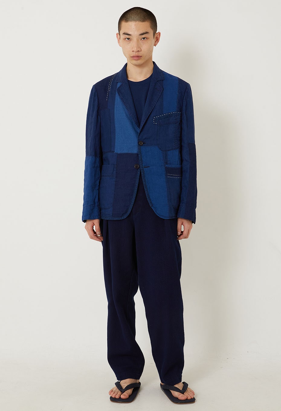 Indigo linen jacket - INDIGO