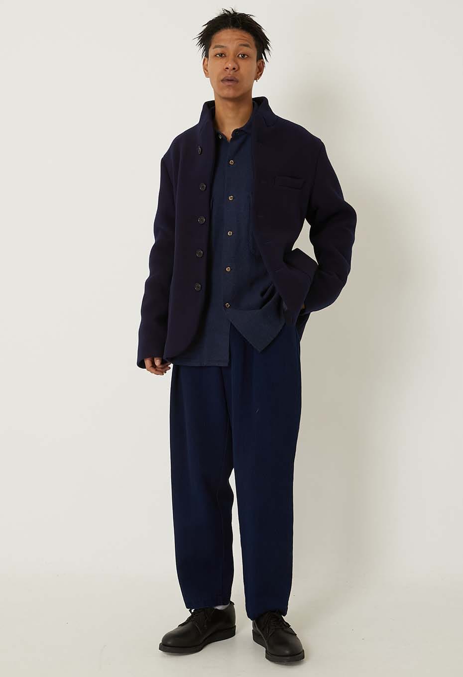 TezomeWoven Pure Indigo Melton 5B Jacket - INDIGO