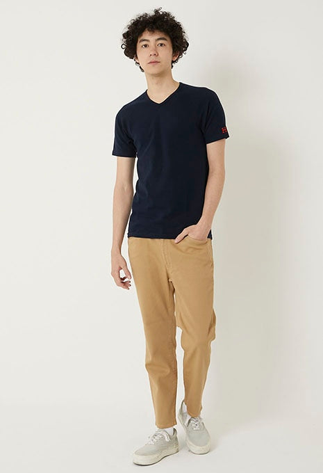 ストレッチフライス Vネックショートスリーブ Tシャツ - DARK NAVY