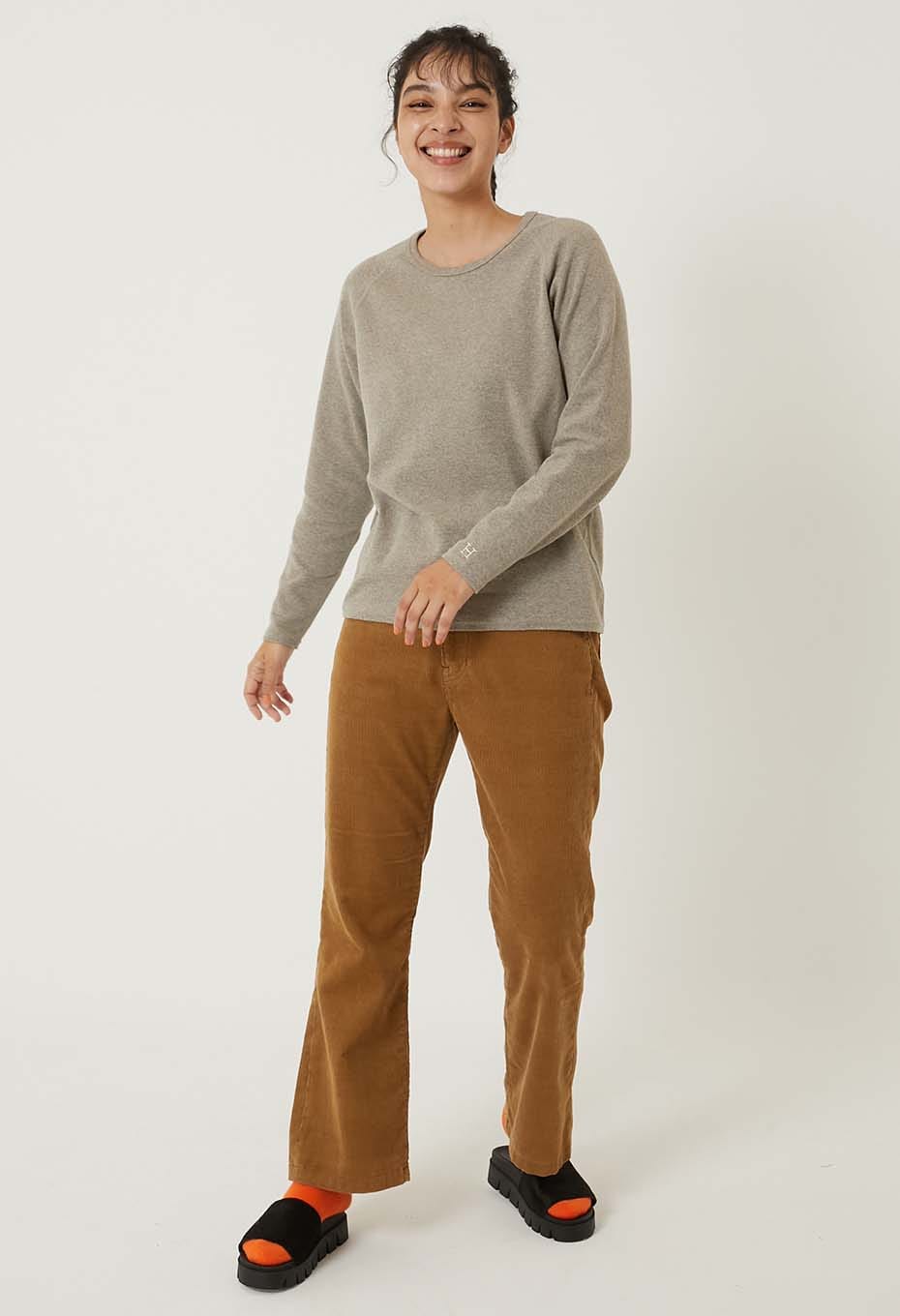 ストレッチフライス リラックスフィット LS Tシャツ ウィメンズ - OATMEAL