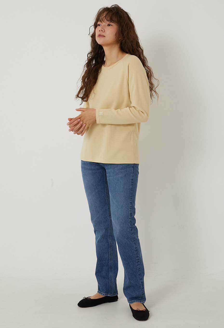 ストレッチフライス リラックスフィット LS Tシャツ ウィメンズ - BEIGE
