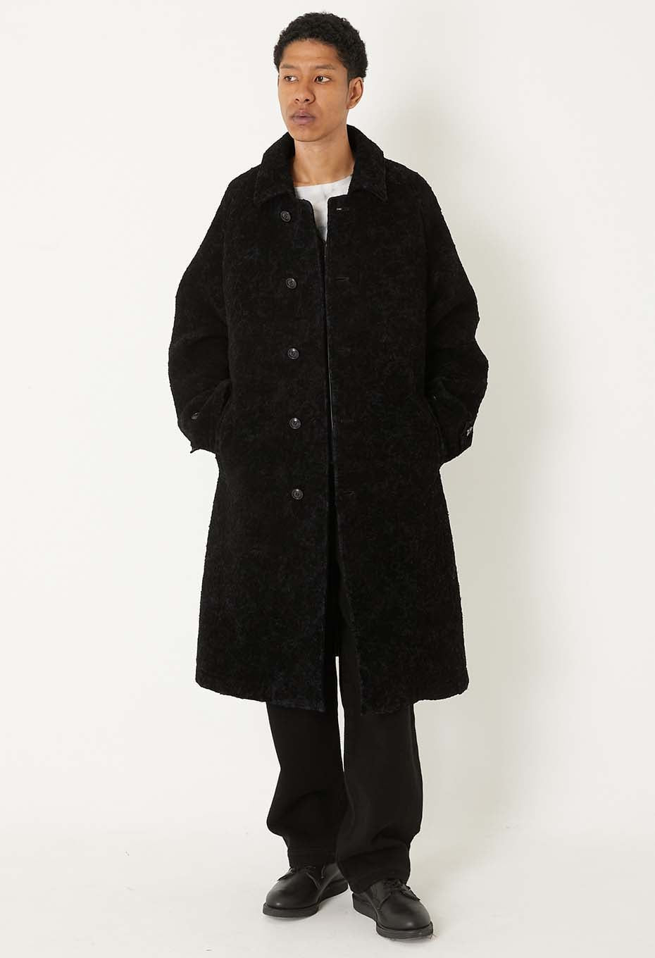 ループヤーンフロッキー バルマカンコート - DARK NAVY